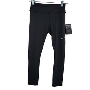 Nike Running Tight Fit, Collant Crop Length Black Athletic Leggings S NWT